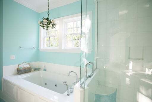A newly painted bathroom.